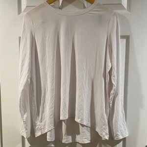 Athleta White With Ease Long Sleeve Crew Neck Tee - Size Small Petite